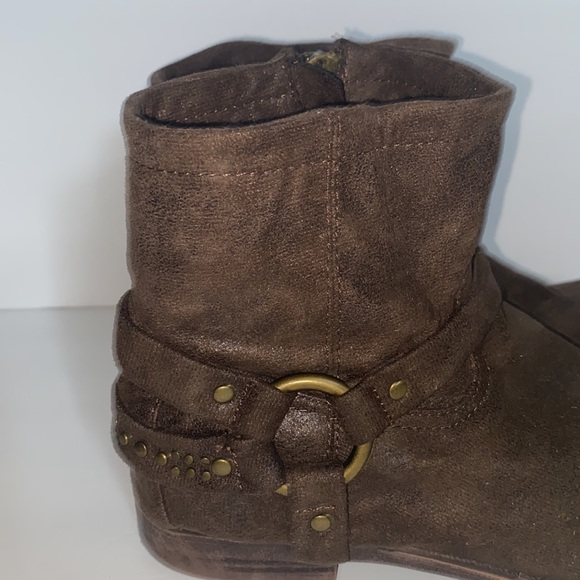 FRYE Kids Youth Sz. 3 Harness Brown Boots Side Zip Shoes Low Top.Good condition. - Picture 7 of 16